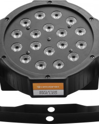 Detalhes do produto Refletor 18 LEDs 7 Canais DMX512 PAR LED Preto HAYONIK