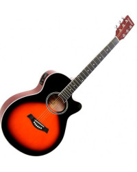 Violão Elétrico Mini Jumbo Aço Sunburst GSF1R - Giannini - Foto 1