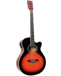 Violão Elétrico Mini Jumbo Aço Sunburst GSF1R - Giannini - Foto 3