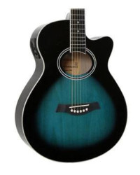 Violão Eletroacústico Mini Jumbo Cutaway Aço GSF-1R CEQ Dark Blue Burst GIANNINI - Foto 1