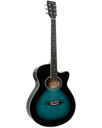 Violão Eletroacústico Mini Jumbo Cutaway Aço GSF-1R CEQ Dark Blue Burst GIANNINI - Foto 2