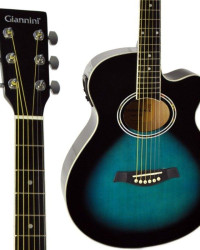 Violão Eletroacústico Mini Jumbo Cutaway Aço GSF-1R CEQ Dark Blue Burst GIANNINI - Foto 3