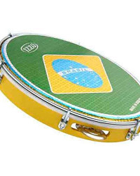 Pandeiro Izzo 10" Abs Verde Com Pele Bandeira Brasil - Foto 1