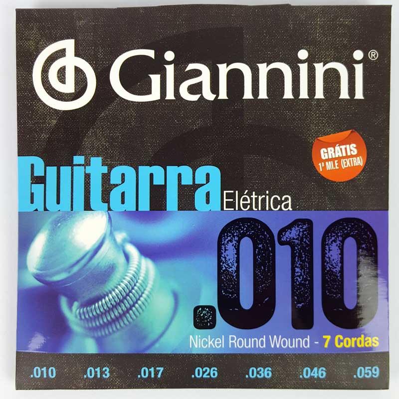 ENCORDOAMENTO GIANNINI GUITARRA ELÉTRICA 010 - GRÁTIS 1ª MI.E